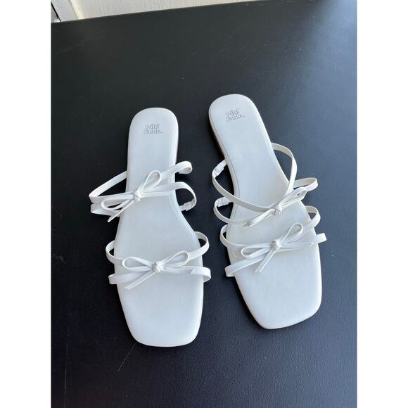 Wild Fable Kristen Bow Flat Sandals White Size 11 - Picture 14 of 16